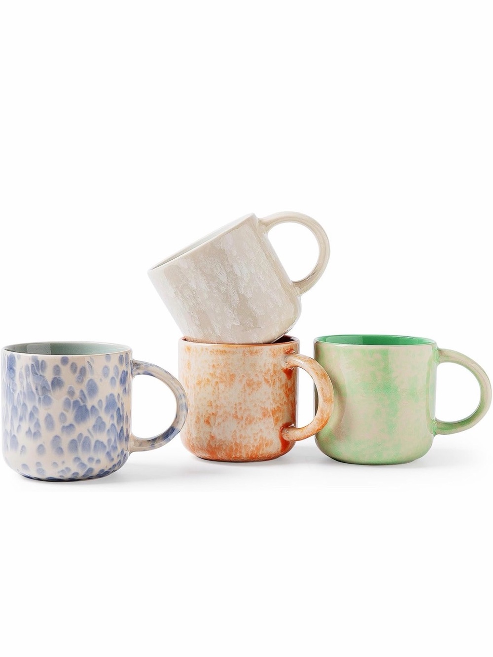 MONITO 12oz Modern Ceramic Coffee Mugs Set With Handle